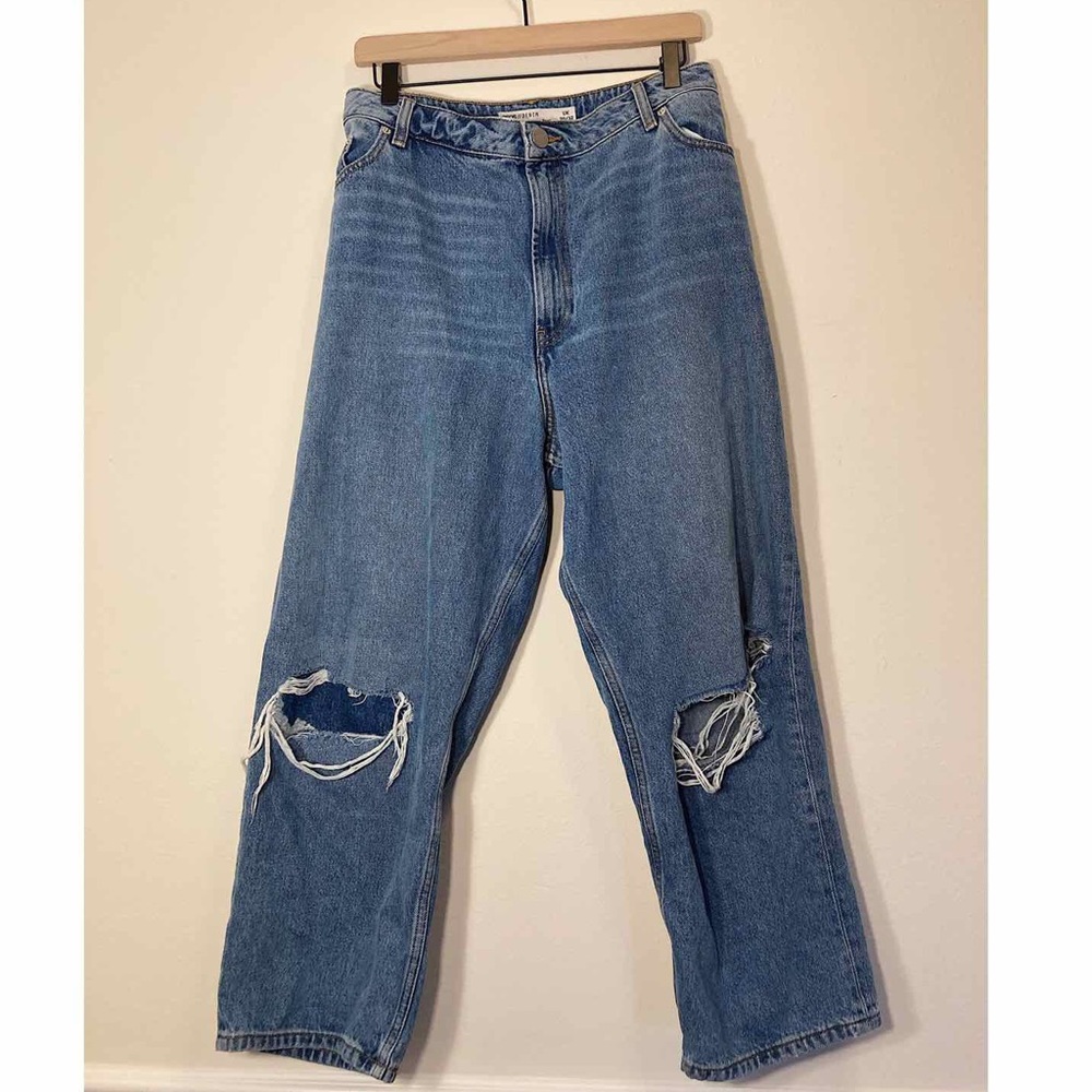 ASOS curve light wash denim straight jeans